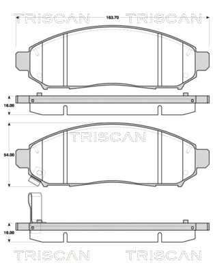 Комплект тормозных колодок, дисковый тормоз TRISCAN 8110 14046 для NISSAN XTERRA