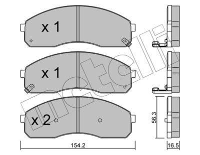 Комплект тормозных колодок, дисковый тормоз 22-0374-0
