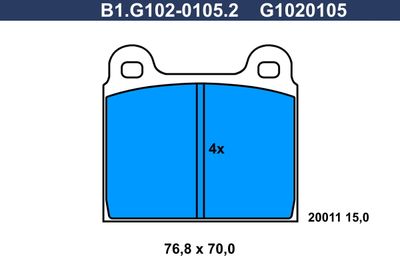 B1.G102-0105.2 GALFER Комплект тормозных колодок, дисковый тормоз