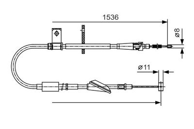 Тросик, cтояночный тормоз BOSCH 1 987 482 137 для OPEL AGILA