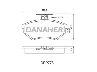 Комплект тормозных колодок, дисковый тормоз DANAHER DBP778 для CHERY FLAGCLOUD