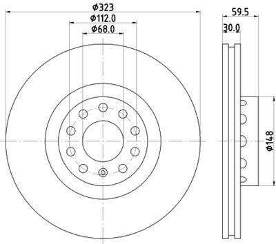 Тормозной диск HELLA 8DD 355 118-611 для VW PHAETON