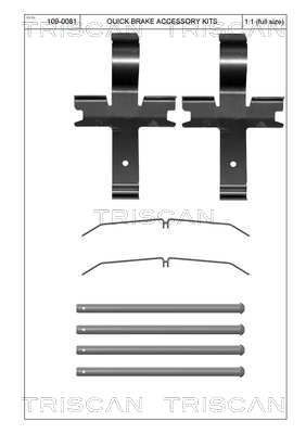 Комплектующие, колодки дискового тормоза TRISCAN 8105 131653 для TOYOTA LAND CRUISER