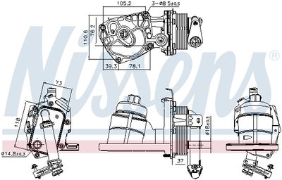 Oljekylare, motor NISSENS 91325