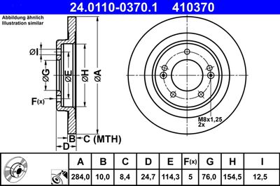 Тормозной диск ATE 24.0110-0370.1 для HYUNDAI i40