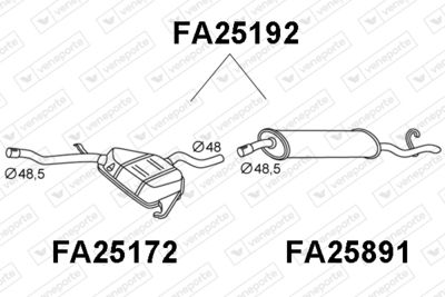 Глушитель выхлопных газов конечный VENEPORTE FA25192 для FIAT TEMPRA