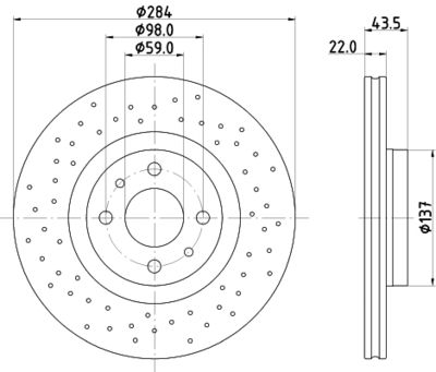 Тормозной диск MINTEX MDC3186C для ABARTH 500C