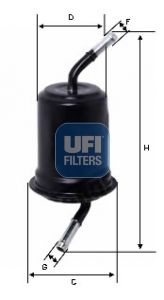 Топливный фильтр UFI 31.764.00 для KIA SEPHIA