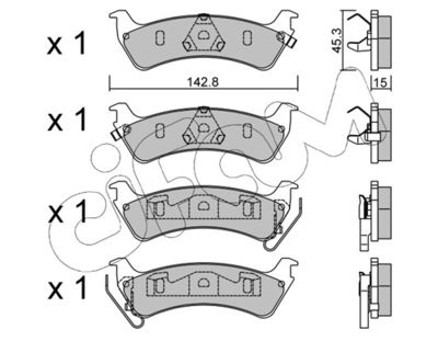 Brake Pad Set, disc brake 822-527-0