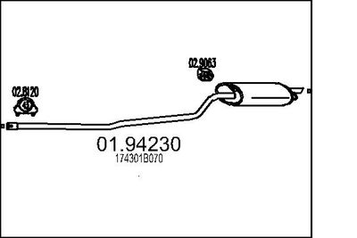 MTS 01.94230 Глушитель выхлопных газов  для TOYOTA COROLLA Liftback (_E11_) 1.4 (EE111_)