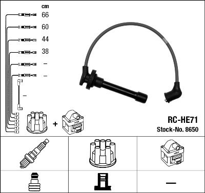 Комплект проводов зажигания NGK 8650 для HONDA ACCORD
