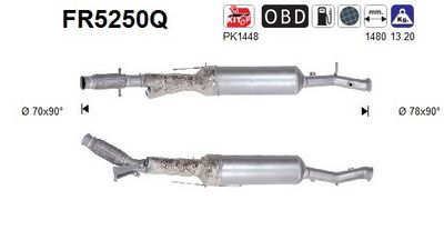 FILTRU FUNINGINE/PARTICULE SIST.DE ESAPAMENT AS FR5250Q