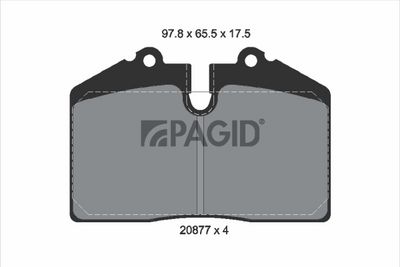 комплект спирачно феродо, дискови спирачки PAGID T2176N