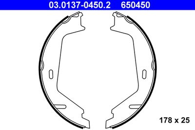 Bromsbackar, sats, parkeringsbroms ATE 03.0137-0450.2