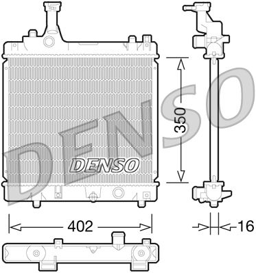 DENSO DRM47026 Радиатор охлаждения двигателя  для NISSAN PIXO (Ниссан Пиxо)
