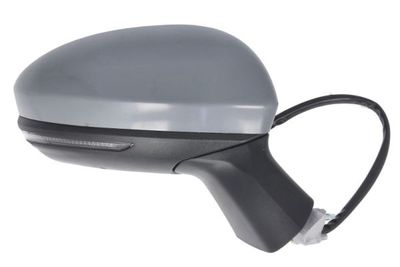 Zijspiegel Rechts (elektrisch, in reliëf, met verwarming, assistent rijstrookverandering, under-coated, elektrisch opklapbaar, met indicator, met temperatuursensor) past: MITSUBISHI COLT VII 09.19-