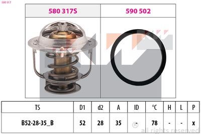 Termostat, chladivo KW 580 317