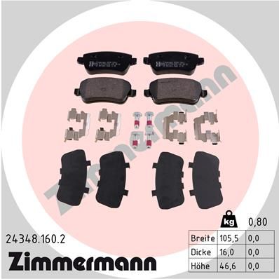 Brake Pad Set, disc brake 24348.160.2