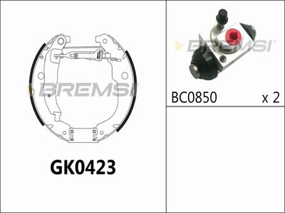 Комплект тормозных колодок BREMSI GK0423 для CITROËN BERLINGO