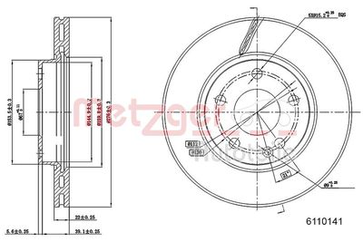 Tarcza hamulcowa METZGER AUTOTEILE 6110141