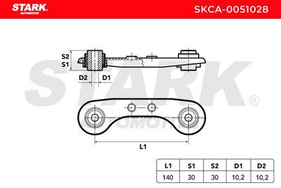 носач, окачване на колелата STARK SKCA-0051028