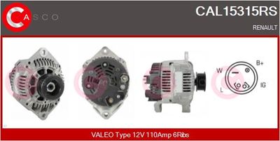 CASCO CAL15315RS Генератор  для RENAULT SAFRANE (Рено Сафране)