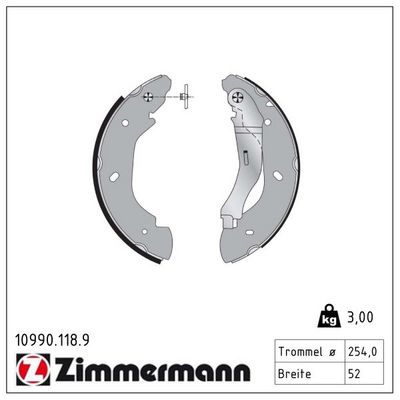 комплект спирачна челюст ZIMMERMANN