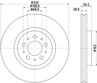 Тормозной диск HELLA 8DD 355 117-851 для VOLVO S60