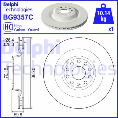 Тормозной диск DELPHI BG9357C для TESLA MODEL S	