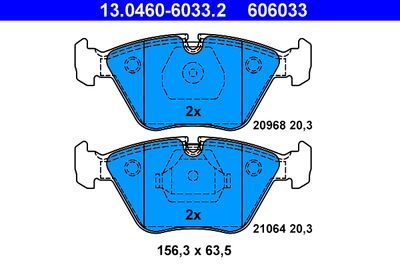 Комплект тормозных колодок, дисковый тормоз ATE 13.0460-6033.2 для BMW Z3