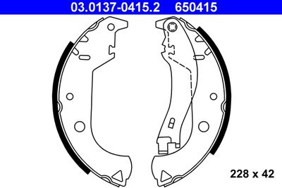 Комплект тормозных колодок ATE 03.0137-0415.2 для FIAT STRADA