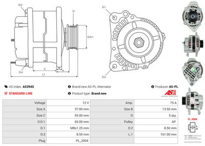 GENERATOR / ALTERNATOR AS-PL A5394S 4