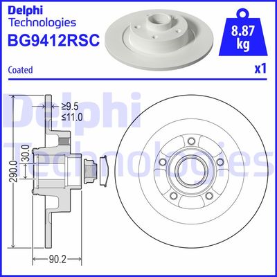 Bromsskiva DELPHI BG9412RSC