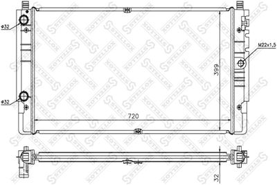 Радиатор, охлаждение двигателя STELLOX 10-26422-SX для VW TRANSPORTER