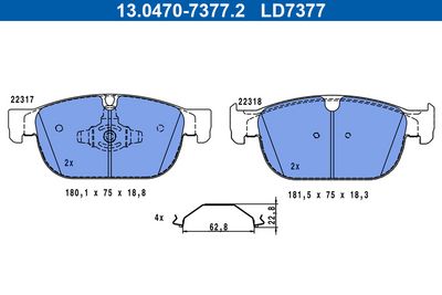 BREMSBELAGSATZ SCHEIBENBREMSE