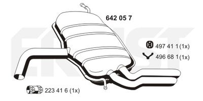Глушитель выхлопных газов конечный ERNST 642057 для SEAT ALTEA