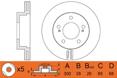 Тормозной диск FIT FR0561V для SSANGYONG STAVIC