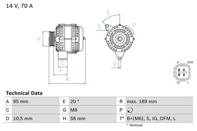 Alternator 0 986 084 110