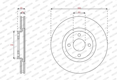 BREMSSCHEIBE FERODO DDF3043C 1