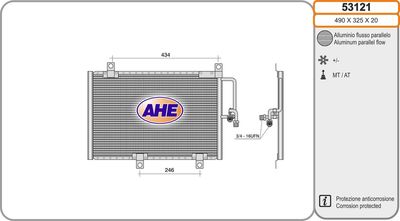 AHE 53121 Радиатор кондиционера  для ALFA ROMEO 145 (Альфа-ромео 145)