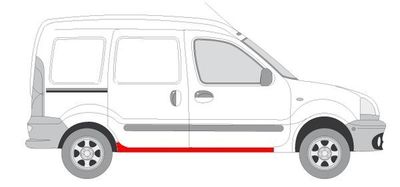 Dorpel aan autozijde Achter Rechts (met schuifdeur) past: RENAULT KANGOO I 08.98-01.08