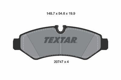 Комплект тормозных колодок, дисковый тормоз TEXTAR 2074701 для MERCEDES-BENZ eSPRINTER