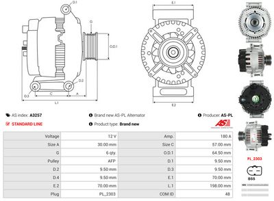 GENERATOR / ALTERNATOR AS-PL A3257 4