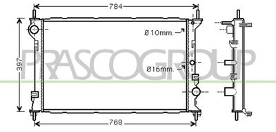 PRASCO FD930R002 Радиатор охлаждения двигателя для FORD TOURNEO