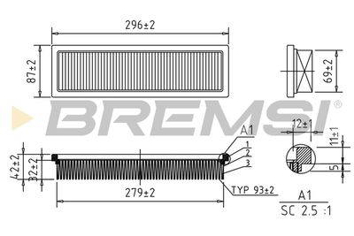 Воздушный фильтр BREMSI FA1658 для ARO SPARTANA