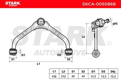 носач, окачване на колелата STARK SKCA-0050868