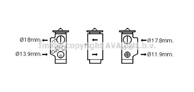 Расширительный клапан, кондиционер AVA QUALITY COOLING VN1348 для VW TOUAREG