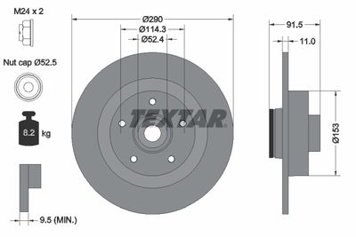 Тормозной диск TEXTAR 92316503 для RENAULT TALISMAN