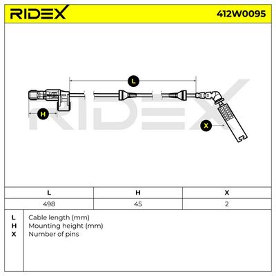 датчик, обороти на колелото RIDEX 412W0095