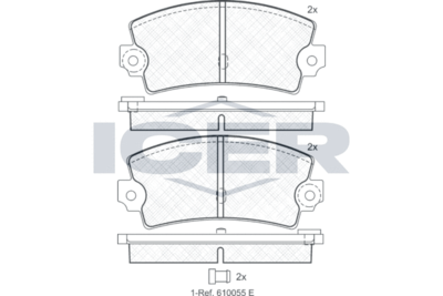 Комплект тормозных колодок, дисковый тормоз ICER 180098 для FIAT 130
